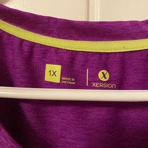 athletic material purple shirt